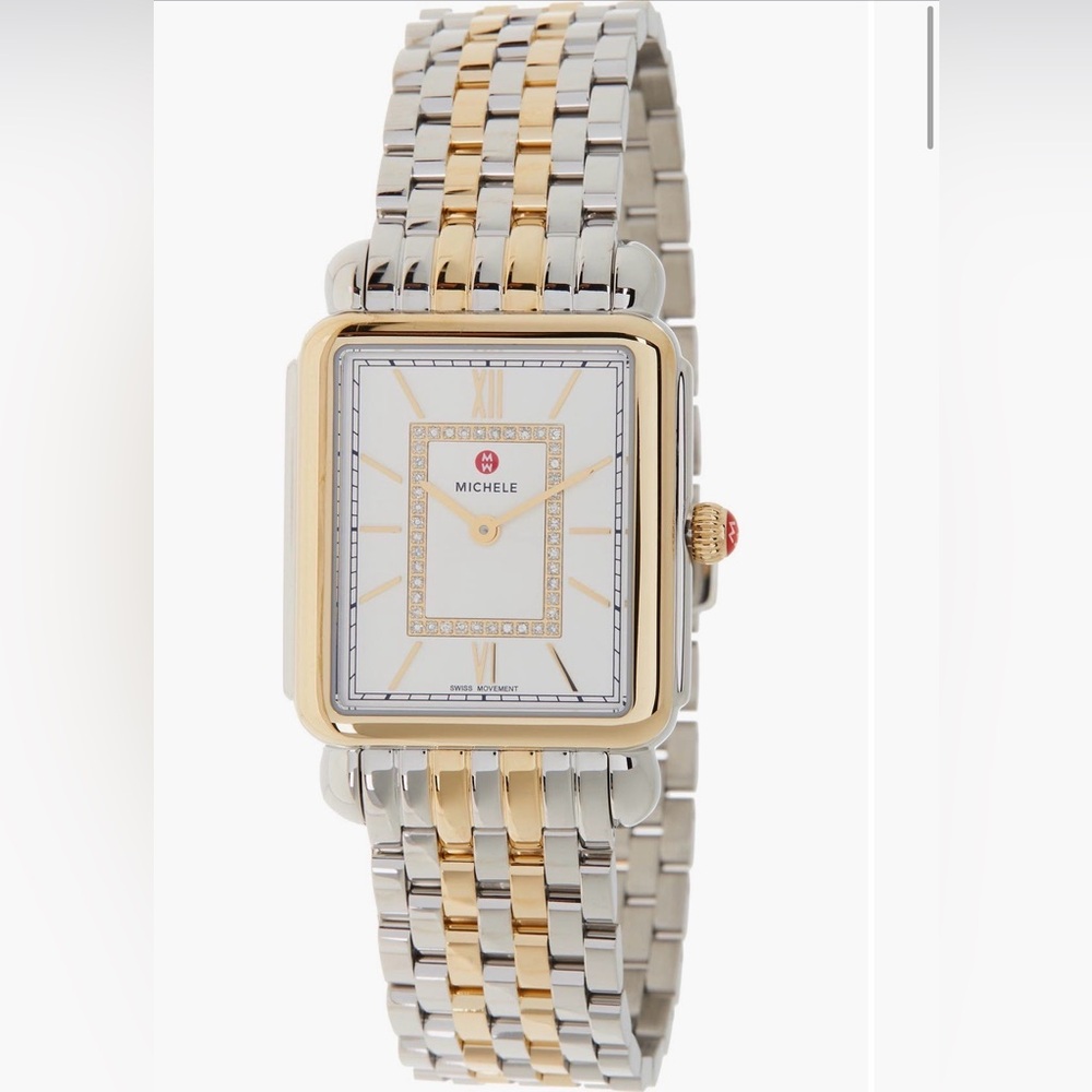 Michele Two-Tone Diamond Deco II Watch
